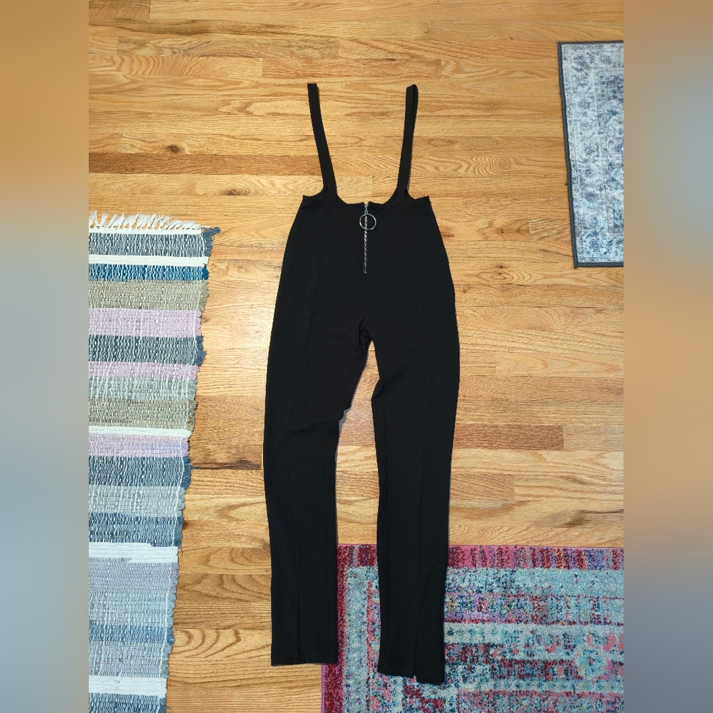 Black Women's Jumpsuit with Zipper